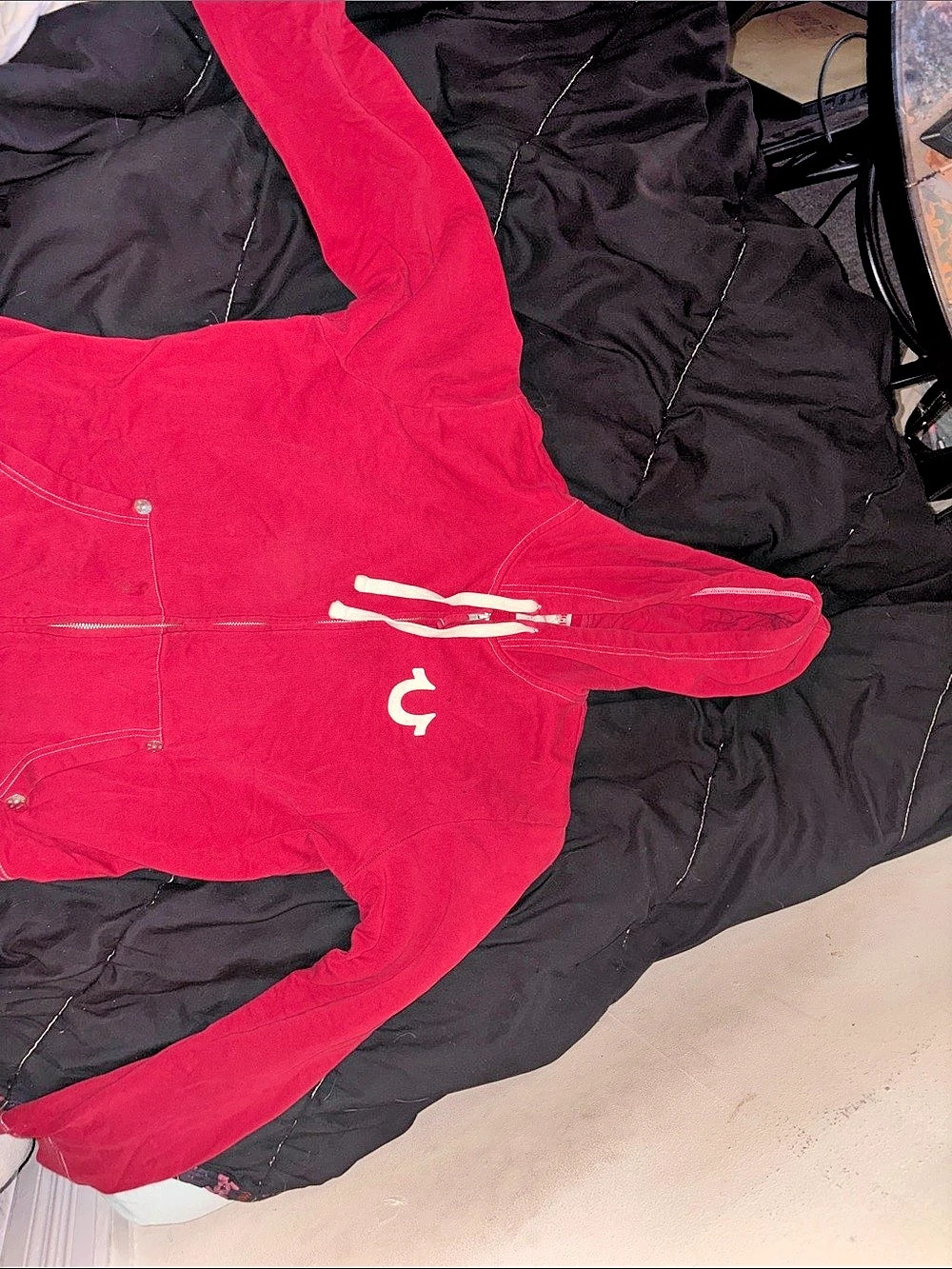 True Religion World Tour Zip Hoodie Red & White